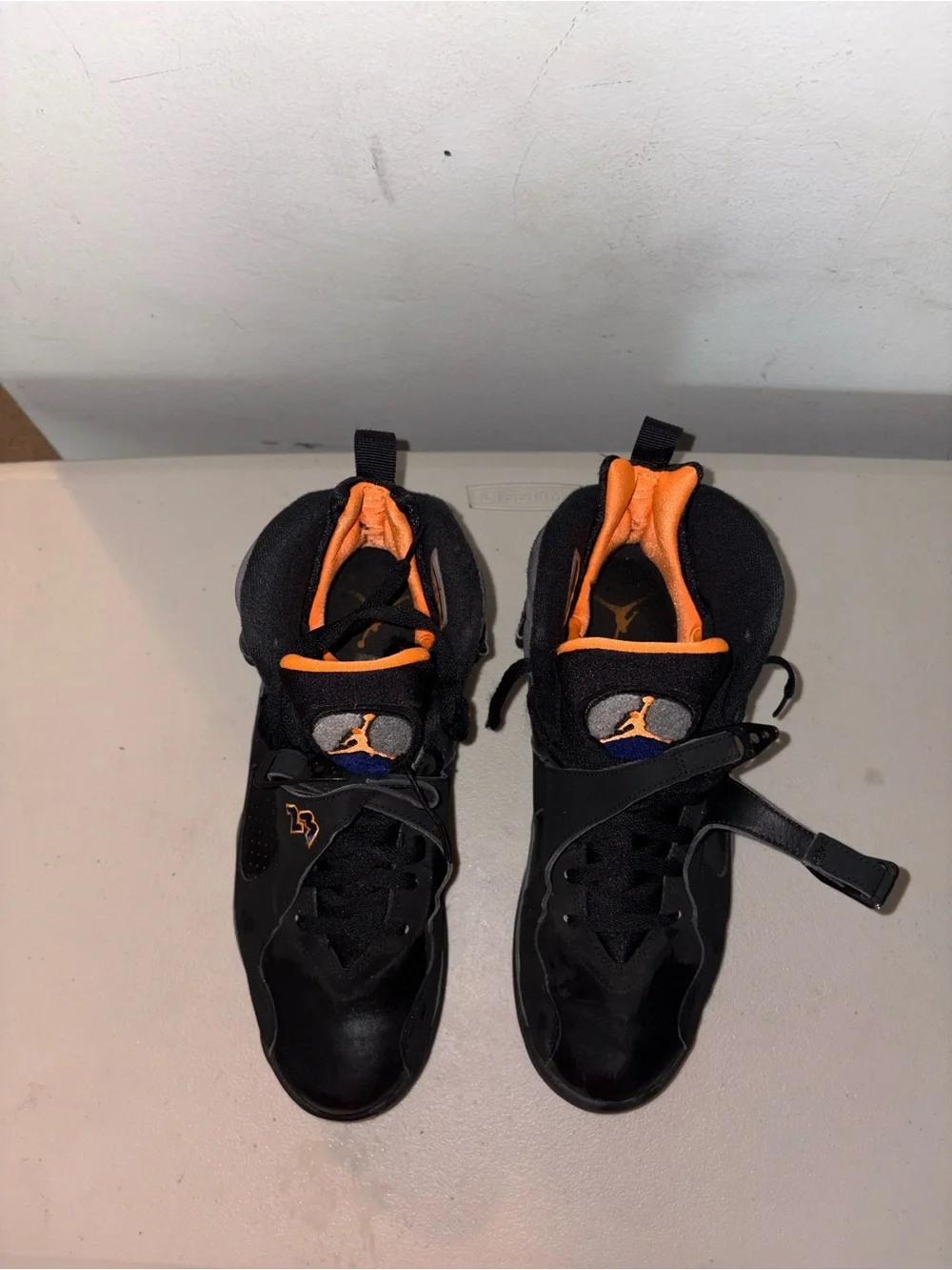 Jordan Black with Orange Accent Retro Basketball Shoes